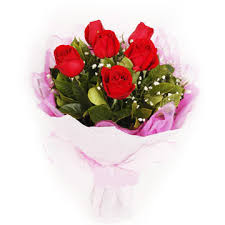6 roses hand bouquet Only for Pune