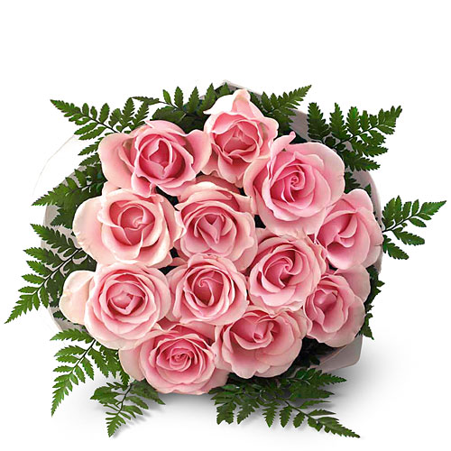 12 Pink roses in a bouquet Price Rs 379 US 9