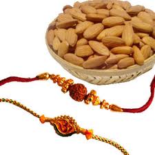 1/2 kg almonds with 2 rakhi