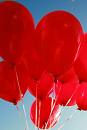 Red blown balloons
