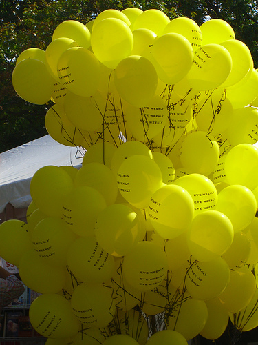 Yellow blown balloons