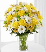 12 yellow roses and 8 white roses vase