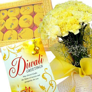 Carnations with 1/2 kg peda