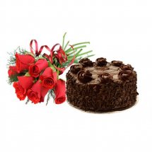 flowers with cake one pound