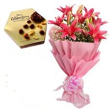 Mix flowers with chocolate box