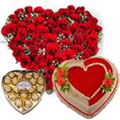 Heart chocolate box 20 red roses heart 1 Kg heart chocolate cake