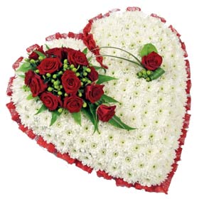 Heart Arrangement with white flowers