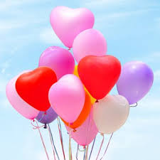 20 heart shaped gas balloons
