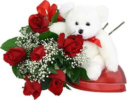 12 red roses bouquet, Teddy and chocolates