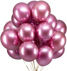 15 Gas filled pink Balloons tied to ribbons