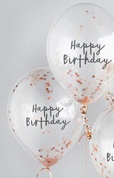 2 Clear Reusable bubble balloons with letter happy birthday on balloons