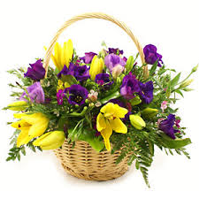 Basket of assorted flowers