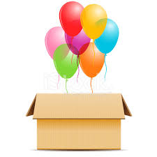 6 Coloured Gas Balloons in a Box