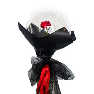 Clear transparent bubble with red rose black wrapping