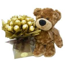  chocolate-bouquet with teddy