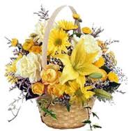 Basket of mixed flowers