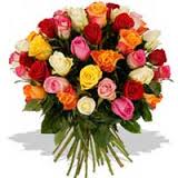 mix color roses bouquet