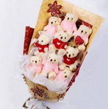 Bouquet of 8 teddies