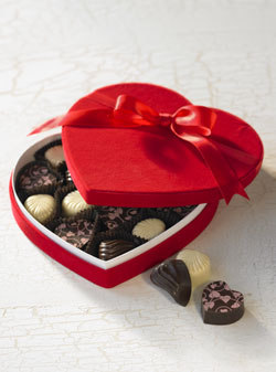 Heart shaped chocolate box