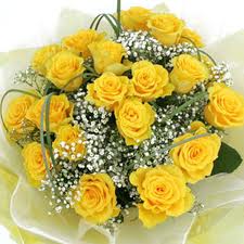 Roses in a glass vase.