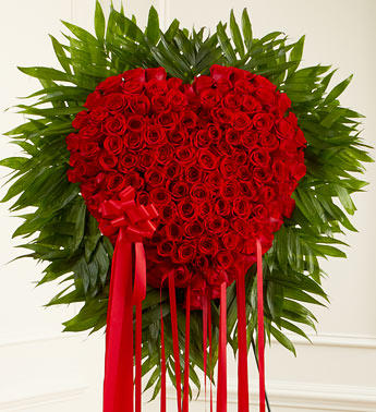 Heart with 50 roses