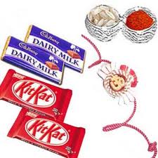 2 kit kat 2 Cadbury 2 rakhi