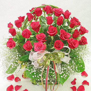 Basket of 50 red roses