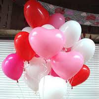 10 gas heart balloons