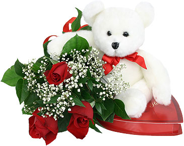 Flowers Bouquet with teddy and chocolates