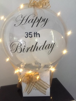 Transparent balloon with letters Happy birthday on balloons with led lights-Please mention number in message box of the form