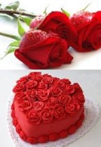 1 kg heart cake with roses