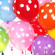 15 polka dot gas balloons