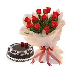 Half kg chocolate Cake 15 Red Roses