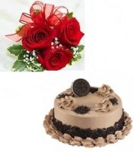 1 kg oreo cake 3 red roses