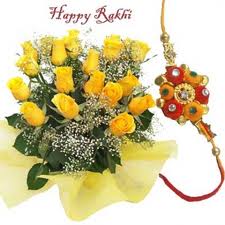 12 roses and rakhi