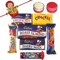 6 rakhis 6 bar chocolates