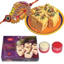 1kg soan papdi rakhi roli chawal