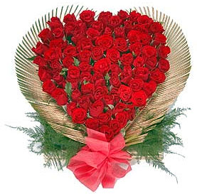 24 Red roses heart