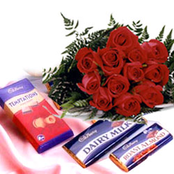 Chocolates with roses