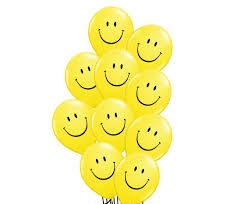 20 smiley balloons