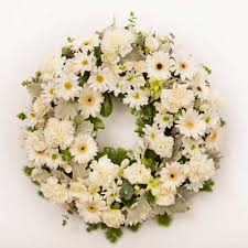 Wreath with white flowers