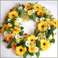 Wreath with yellow flowers